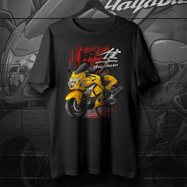 T-shirt Suzuki Hayabusa GSX1300R Merchandise 2013 Marble Daytona Yellow & Glass Sparkle Black