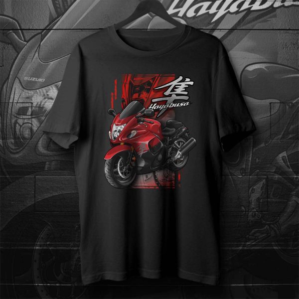 T-shirt Suzuki Hayabusa GSX1300R Merchandise 2014 Candy Daring Red & Glass Sparkle Black