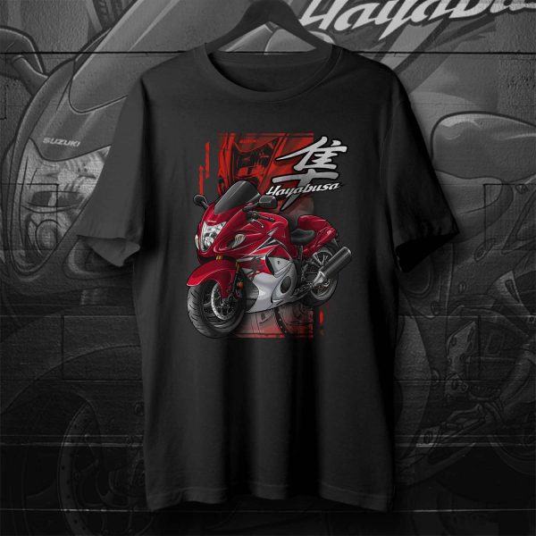 T-shirt Suzuki Hayabusa GSX1300R Merchandise 2016 Candy Daring Red & Metallic Mystic Silver