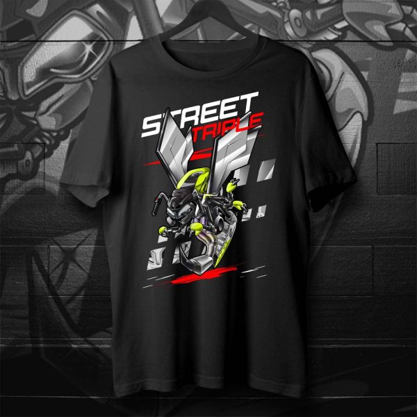 T-shirt Triumph Street Triple 765 Moto2 Edition Racing Yellow Wasp, Street Triple 765 Moto2 Clothing, Triumph Street Triple Merchandise for Bikers