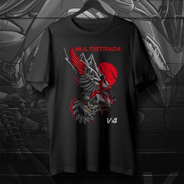 T-shirt Ducati Multistrada V4 Raven Red, Ducati Multistrada Merchandise
