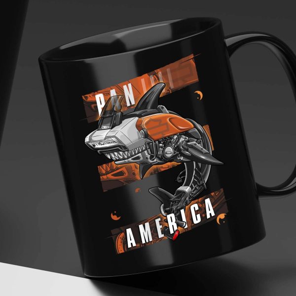 Motorcycle Black Mug Pan America Shark Baja Orange Harley Davidson Merchandise