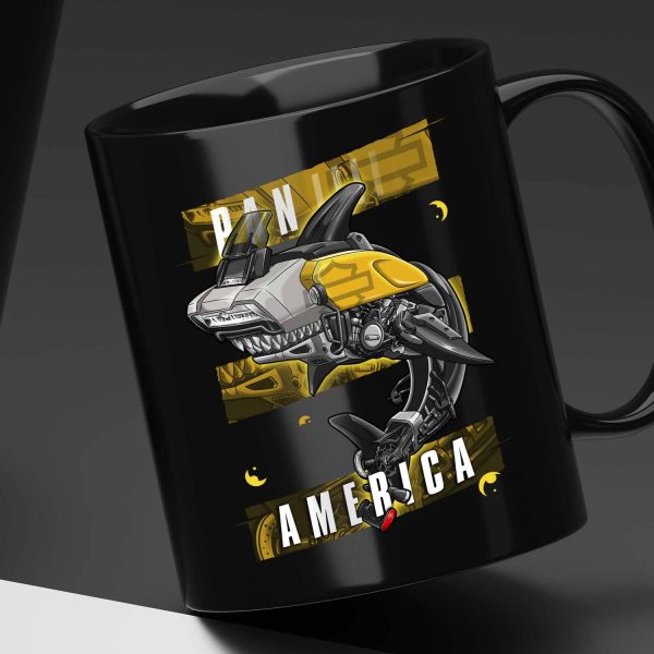 Motorcycle Black Mug Pan America Shark Industrial Yellow & White Sand Harley Davidson Merchandise Merchandise