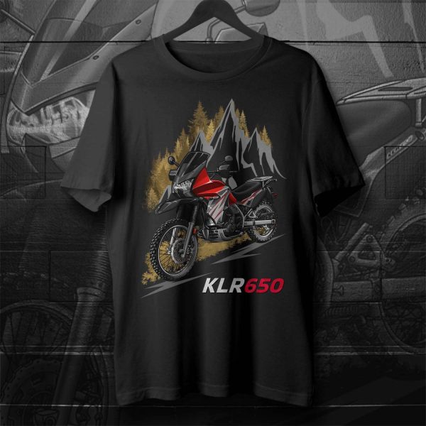 T-shirt Kawasaki KLR 650 2010 Candy Persimmon Red, Kawasaki KLR650 Merchandise
