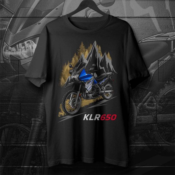T-shirt Kawasaki KLR 650 2010 Candy Thunder Blue, Kawasaki KLR650 Merchandise, Kawasaki KLR650E Clothing