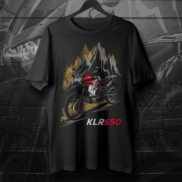 T-shirt Kawasaki KLR 650 2012 Candy Persimmon Red & Galaxy Silver, Kawasaki KLR650 Merchandise, Kawasaki KLR650E Clothing
