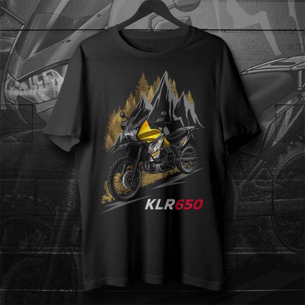 T-shirt Kawasaki KLR 650 2013 Pearl Solar Yellow, Kawasaki KLR650 Merchandise, Kawasaki KLR650E Clothing