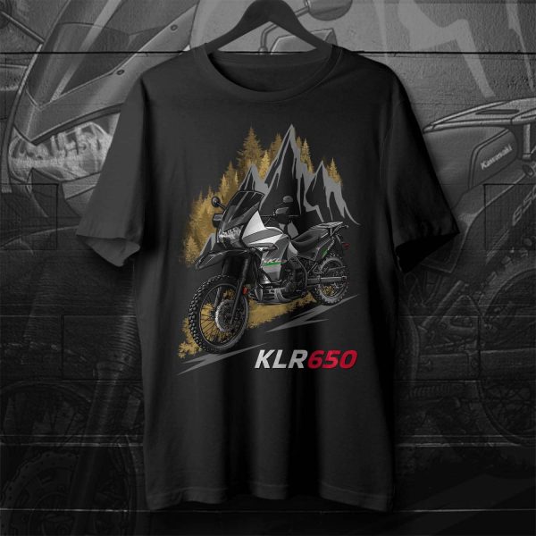 T-shirt Kawasaki KLR 650 2015 Pearl Stardust White & Ebony, Kawasaki KLR650 Merchandise, Kawasaki KLR650E Clothing