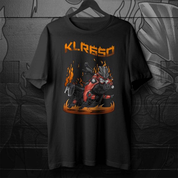 T-shirt Kawasaki KLR650 Pig Pearl Lava Orange, Kawasaki KLR 650 Merchandise, Kawasaki KLR650S Clothing