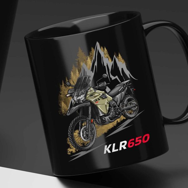 Black Mug Kawasaki KLR650 Pearl Sand Khaki, Kawasaki KLR650 Merchandise, Kawasaki KLR650S Clothing