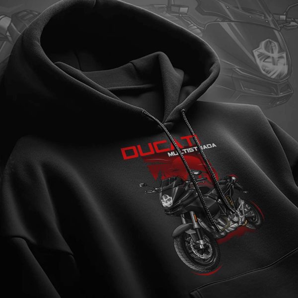Hoodie Ducati Multistrada 620 Matte Black, Multistrada 620/1000/1100 Clothing, Ducati Multistrada Merchandise