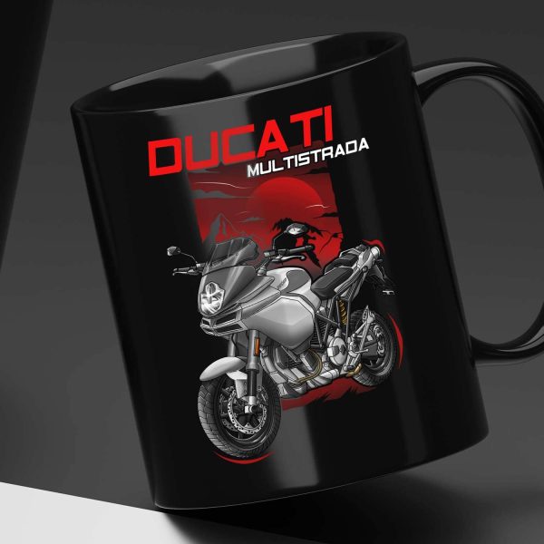 Black Mug Ducati Multistrada 620 Silver, Multistrada 620/1000/1100 Clothing, Ducati Multistrada Merchandise