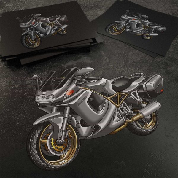Stickers Ducati ST2 Silver Metallic + Saddlebags, Ducati ST Merchandise, ST2 Clothing