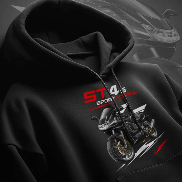 Hoodie Ducati ST4S Gloss Black, Ducati ST Merchandise, ST4S Clothing