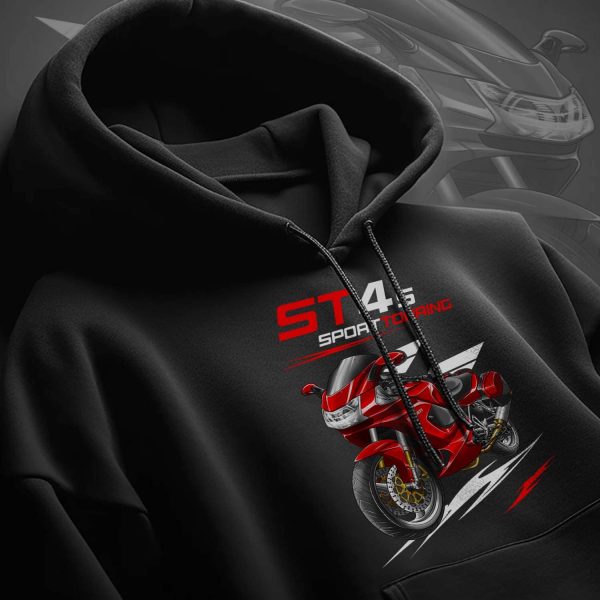 Hoodie Ducati ST4S Red + Saddlebags, Ducati ST Merchandise, ST4S Clothing