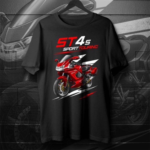 T-shirt Ducati ST4S Red + Saddlebags, Ducati ST Merchandise, ST4S Clothing