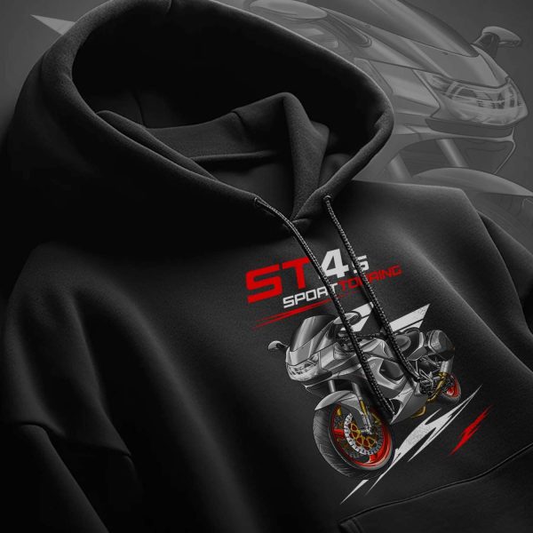 Hoodie Ducati ST4S Senna Gray + Saddlebags, Ducati ST Merchandise, ST4S Clothing