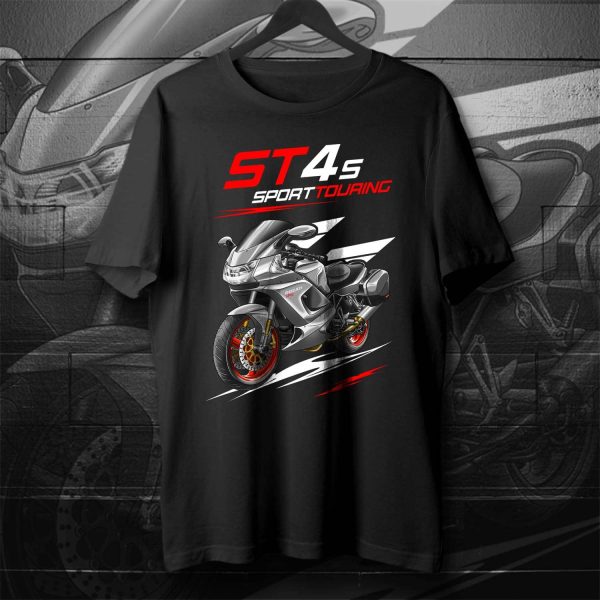 T-shirt Ducati ST4S Senna Gray + Saddlebags, Ducati ST Merchandise, ST4S Clothing