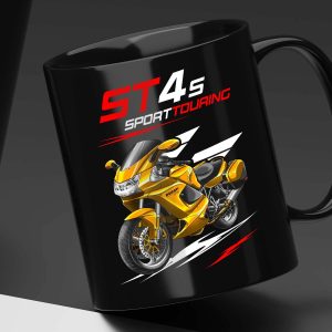 Black Mug Ducati ST4S Yellow + Saddlebags, Ducati ST Merchandise, ST4S Clothing