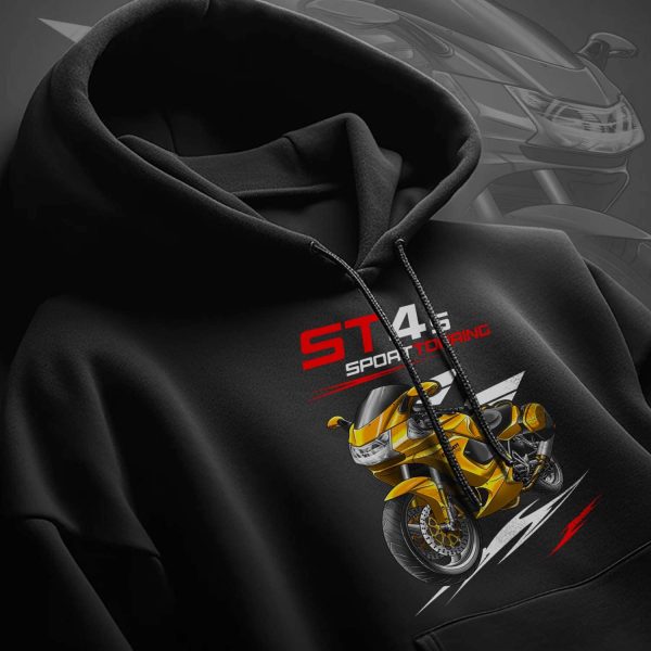 Hoodie Ducati ST4S Yellow + Saddlebags, Ducati ST Merchandise, ST4S Clothing