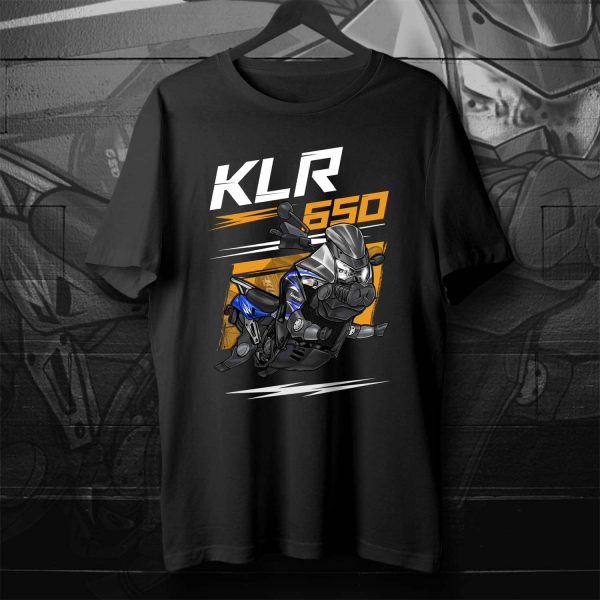 T-shirt Kawasaki KLR 650 Pig 2008 Blue 21, Kawasaki KLR650 Merchandise, Kawasaki KLR650E Clothing 2008-2018