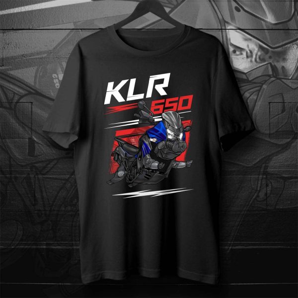 T-shirt Kawasaki KLR 650 Pig 2009 Oriental Blue, Kawasaki KLR650 Merchandise, Kawasaki KLR650E Clothing 2008-2018