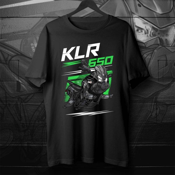 T-shirt Kawasaki KLR 650 Pig 2011-2012 Metallic Flat Raw Graystone & Ebony, Kawasaki KLR650 Merchandise, Kawasaki KLR650E Clothing 2008-2018