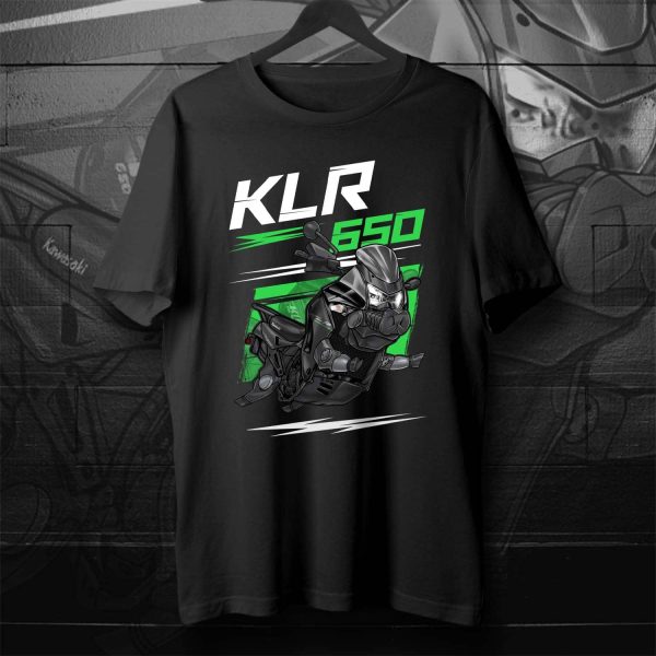 T-shirt Kawasaki KLR 650 Pig 2014-2015 Metallic Flat Raw Graystone & Ebony, Kawasaki KLR650 Merchandise, Kawasaki KLR650E Clothing 2008-2018