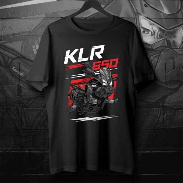 T-shirt Kawasaki KLR 650 Pig 2018 Metallic Spark Black & Metallic Matte Carbon Gray, Kawasaki KLR650 Merchandise, Kawasaki KLR650E Clothing 2008-2018