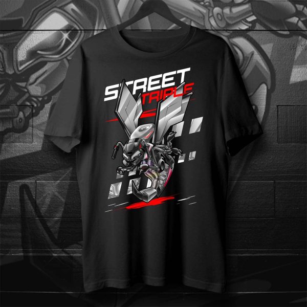 T-shirt Triumph Street Triple Wasp R Matte Silver Ice 2022, Street Triple 660S & 765R/RS Clothing, Triumph Street Triple Merchandise for Bikers