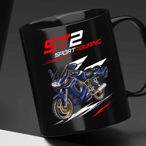 Black Mug Ducati ST2 Blue Metallic + Saddlebags, Ducati ST Merchandise, ST2 Clothing