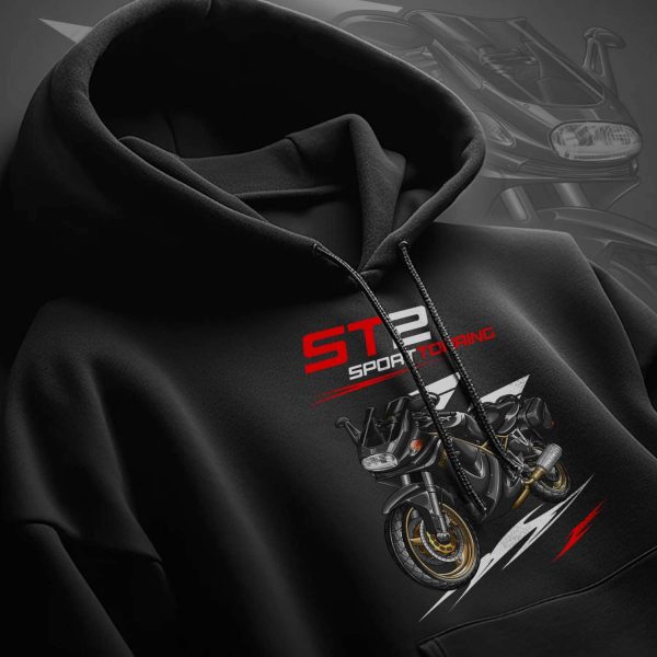 Hoodie Ducati ST2 Gross Black + Saddlebags, Ducati ST Merchandise, ST2 Clothing
