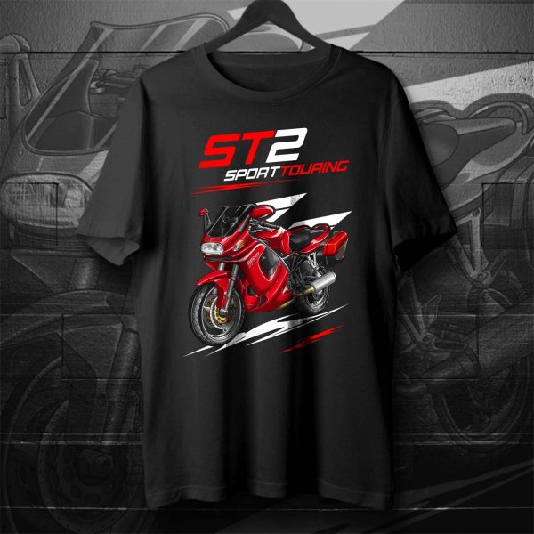 T-shirt Ducati ST2 Red + Saddlebags, Ducati ST Merchandise, ST2 Clothing
