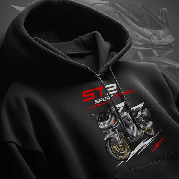 Hoodie Ducati ST2 Silver Metallic + Saddlebags, Ducati ST Merchandise, ST2 Clothing