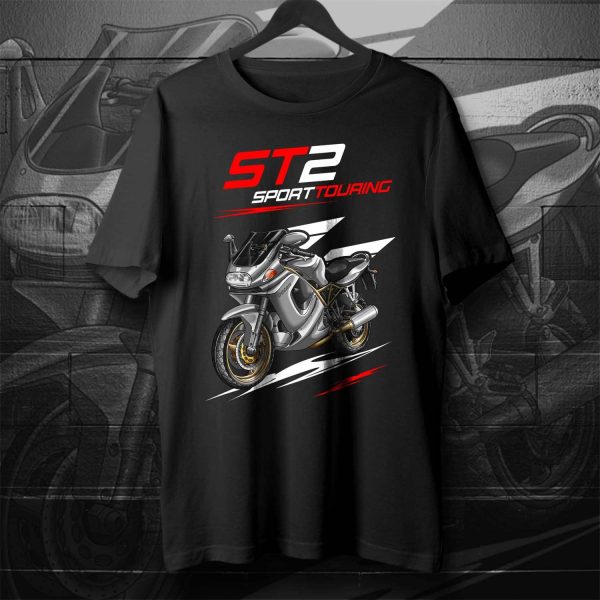 T-shirt Ducati ST2 Silver Metallic, Ducati ST Merchandise, ST2 Clothing