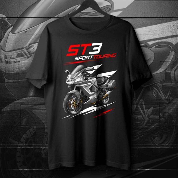T-shirt Ducati ST3 Gray Metallic + Saddlebags, Ducati ST Merchandise, ST3 Clothing