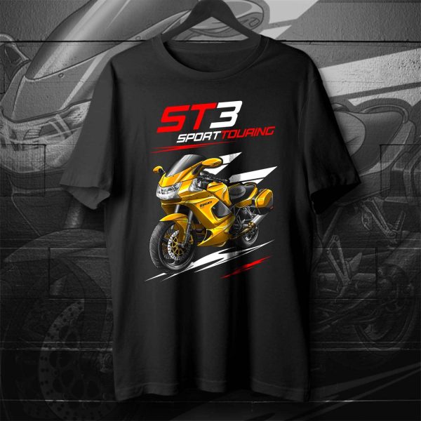 T-shirt Ducati ST3 Yellow + Saddlebags, Ducati ST Merchandise, ST3 Clothing