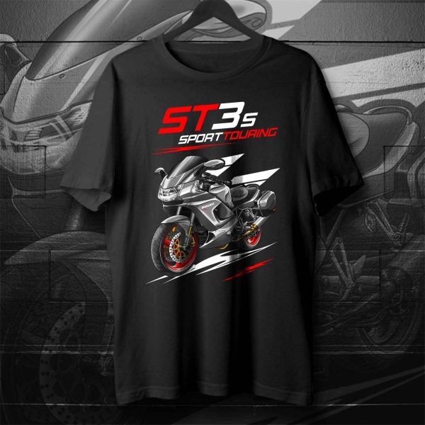 T-shirt Ducati ST3 S Senna Gray + Saddlebags, Ducati ST Merchandise, ST3 Clothing