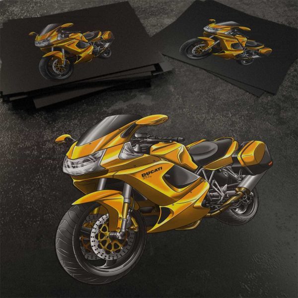 Stickers Ducati ST3 S Yellow + Saddlebags, Ducati ST Merchandise, ST3 Clothing