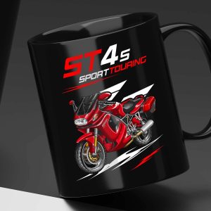 Black Mug Ducati ST4 S Red + Saddlebags, Ducati ST Merchandise, ST4 Clothing