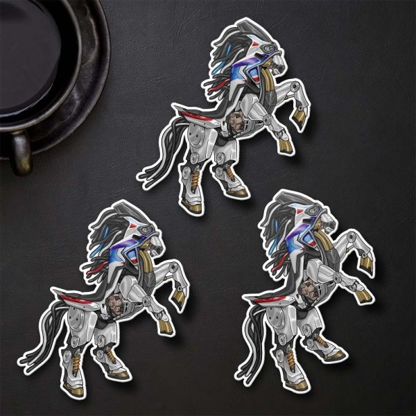 Stickers Honda CRF1000L2 Africa Twin Adventure Sports Mustang 2018 White & Blue & Red, Honda CRF1000L2 Clothing, Honda Africa Twin Merchandise