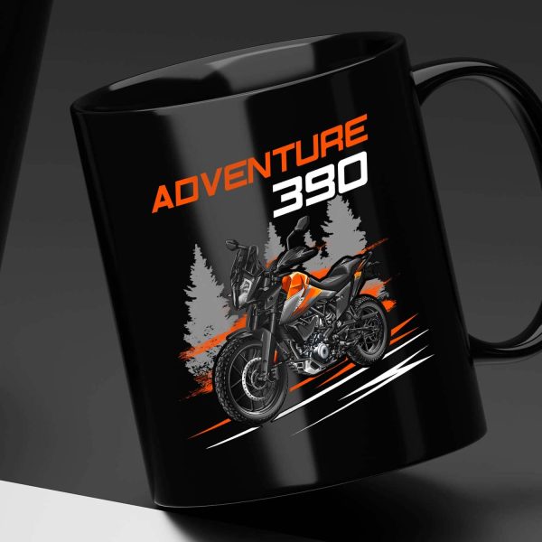 Black Mug KTM 390 Adventure 2020 Orange, KTM 390 Adventure Merchandise