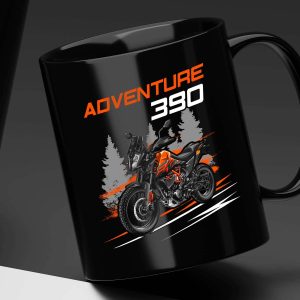 Black Mug KTM 390 Adventure 2023 Black Orange, KTM 390 Adventure Merchandise