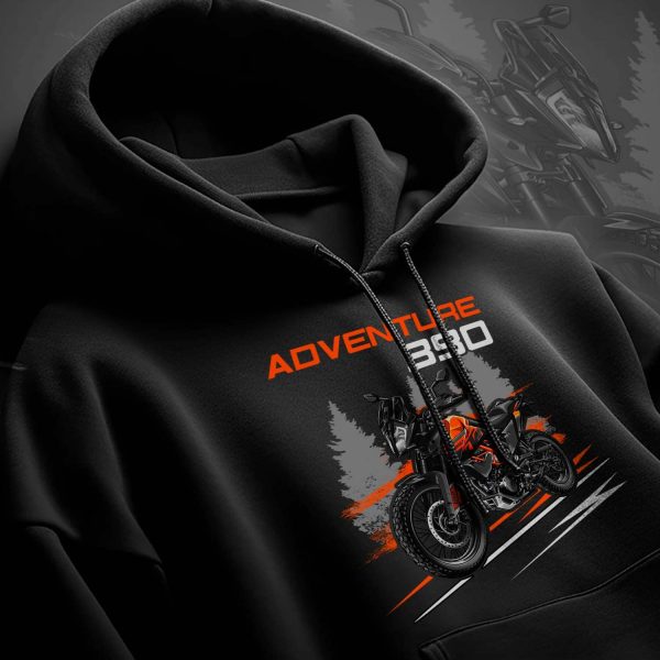 Hoodie KTM 390 Adventure 2023 Black Orange, KTM 390 Adventure Merchandise