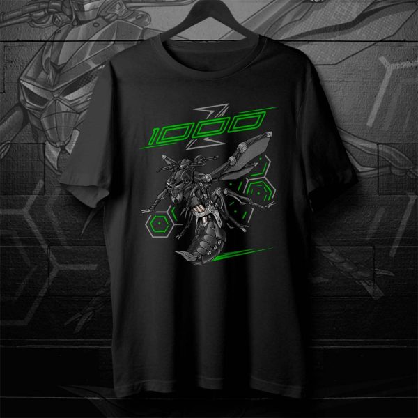 T-shirt Kawasaki Z1000 Hornet 2015 Metallic Spark Black & Flat Ebony, Kawasaki Z1000 Merchandise, Z1000 Clothing