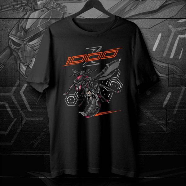 T-shirt Kawasaki Z1000 Hornet 2016 SE Metallic Spark Black & Candy Crimson Red, Kawasaki Z1000 Merchandise, Z1000 Clothing