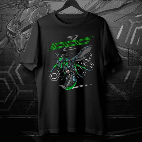 T-shirt Kawasaki Z1000 Hornet 2019-2020 RE Metallic Spark Black & Pearl Storm Grey & Emerald Blazing Green, Z1000 Clothing