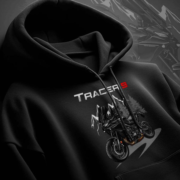 Hoodie Yamaha Tracer 9 2023 Midnight Black, Tracer 9 Merchandise