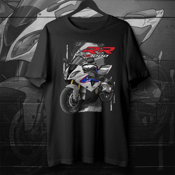 BMW S1000RR T-shirt 2012-2014 Alpine White & Lupin Blue Metallic & Magma Red, Motorrad S-Series Motorcycle Merchandise & Clothing