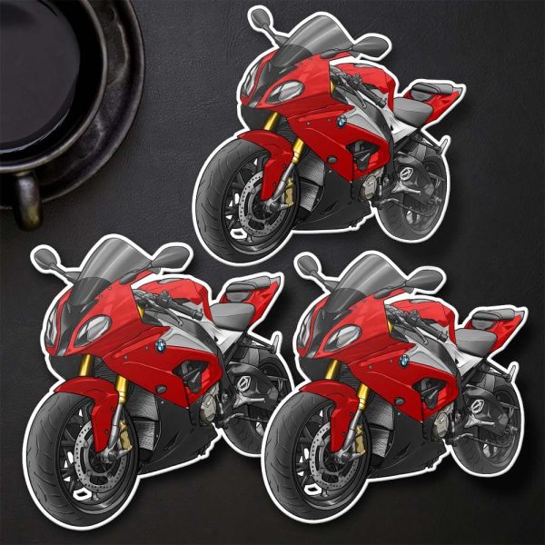 BMW S 1000 RR Stickers 2015-2016 Racing Red & Light White, Motorrad S-Series Motorcycle Merchandise & Clothing